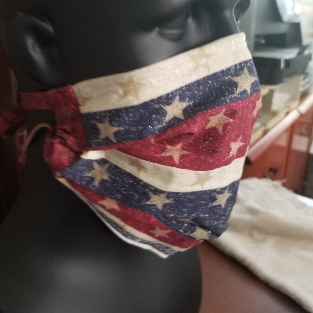 Cloth Face Mask w/ Silver/Copper Filters - Patriot - Picture 3 of 6